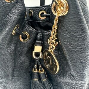 MICHAEL Michael Kors Black and Gold Chain Shoulder Bag